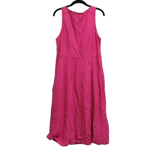 Maeve Anthropologie Women SZ 14 Pink V Neck Dionis Sleeveless Button Shirtdress - Picture 5 of 5